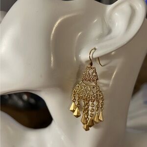 Gold Toned Sanjay Chandelier Drop Lightweight Earrings